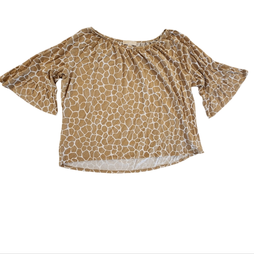 Michael Michael Kors Giraffe Print Bell Sleeve Blouse Women's Size 3X